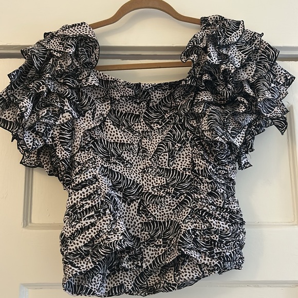 Zara zebra ruffle shirt - Picture 5 of 5